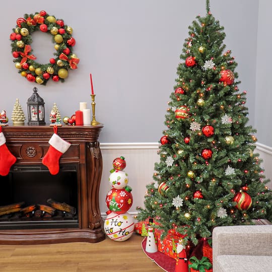 7.5 ft. Pre-lit Hinged North Valley Spruce Blue Medium Artificial Christmas Tree